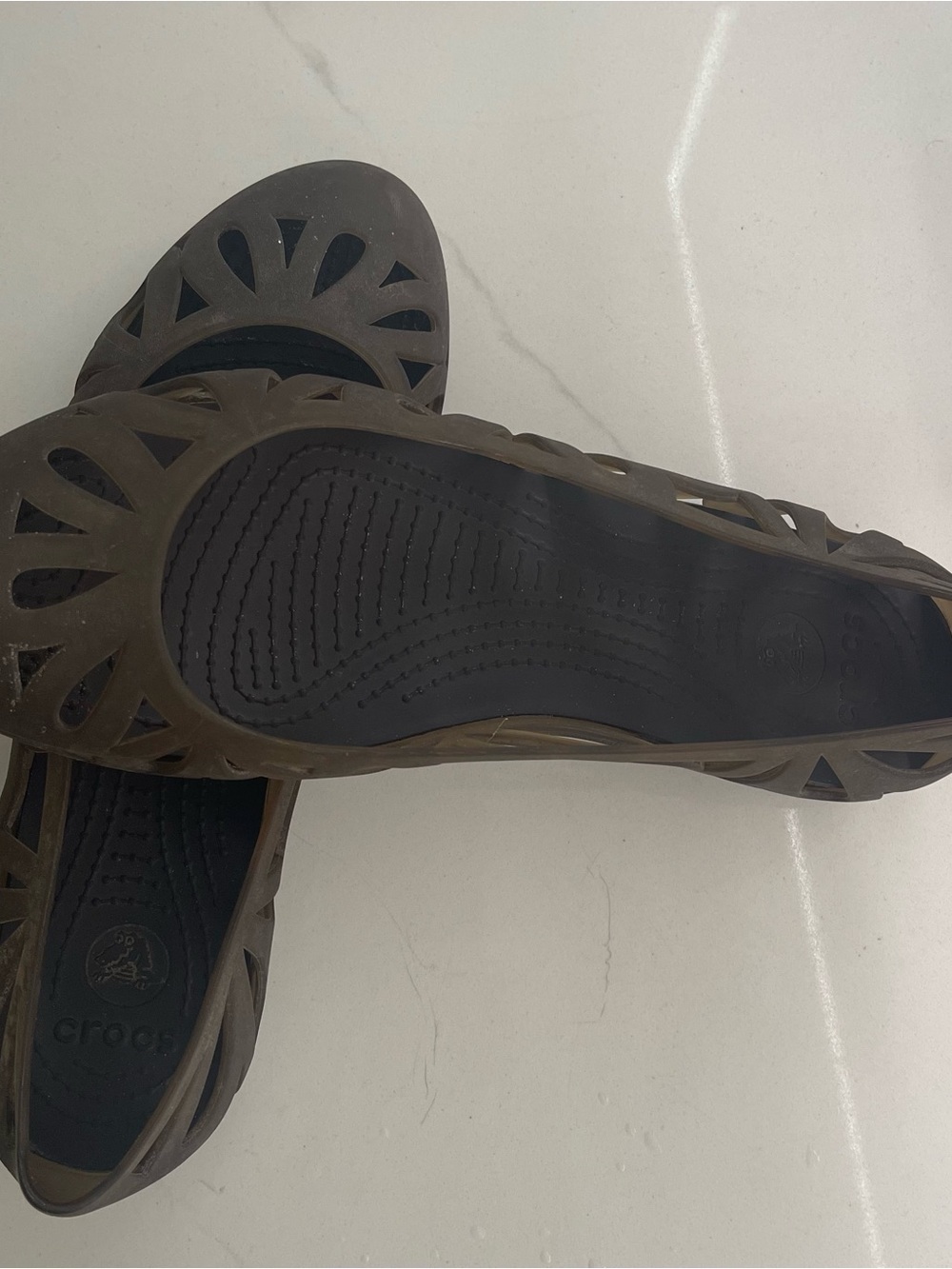 CROCS Black Cutout Slip-On Flats